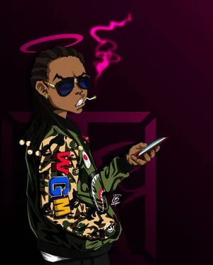 Cool Dope Gangster Cartoon Wallpaper