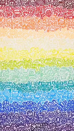 Cool Drawing Rainbow Doodle Wallpaper