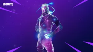 Cool Fortnite Skin Galaxy Purple Aesthetic Wallpaper