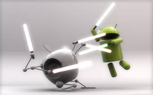 Cool Funny Apple And Android Battle Wallpaper