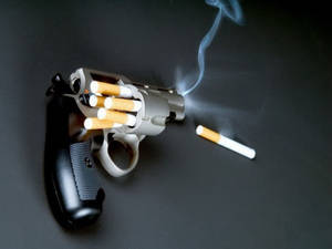 Cool Funny Gun And Cigarette Wallpaper