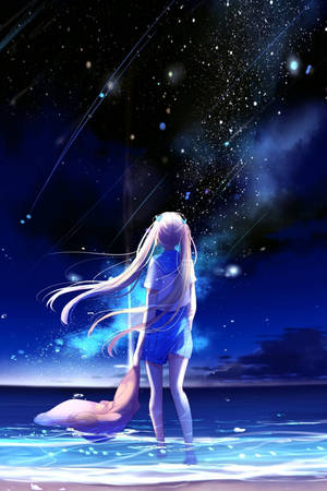 Cool Galaxy Lone Girl Wallpaper