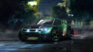 Cool Green Car Rocket League Hd Wallpaper