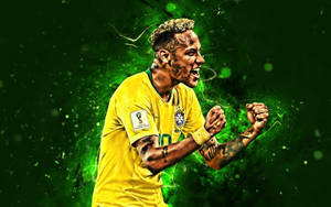 Cool Green Neymar 4k Edit Wallpaper