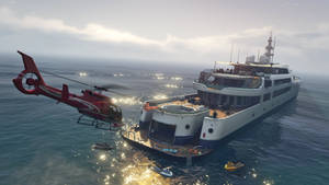 Cool Gta V Yacht And Helicopter Wallpaper