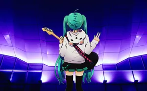 Cool Guitar Hatsune Miku Wallpaper