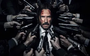 Cool Hd John Wick And Guns Wallpaper