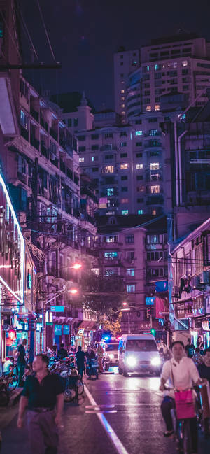 Cool Iphone Xs Max Purple City Wallpaper