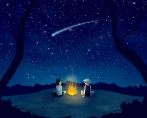 Cool Killua Campfire Wallpaper