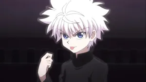 Cool Killua Tongue Out Wallpaper