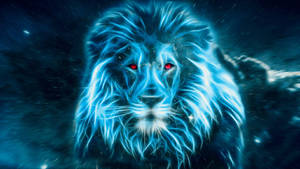 Cool Lion Blue Glowing Body Wallpaper