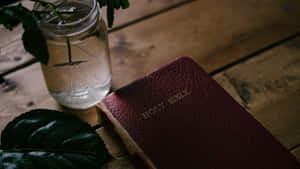 Cool Maroon Cover Holy Bible Wallpaper