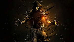 Cool Men Hooded Man Orange Aesthetic Wallpaper