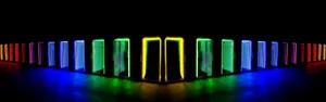 Cool Monitor Doors Neon Aesthetic Wallpaper