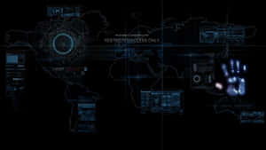 Cool Monitor High-tech World Map Wallpaper