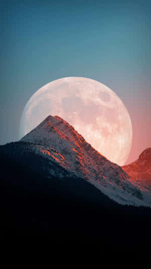 Cool Moon Over Mountains Wallpaper