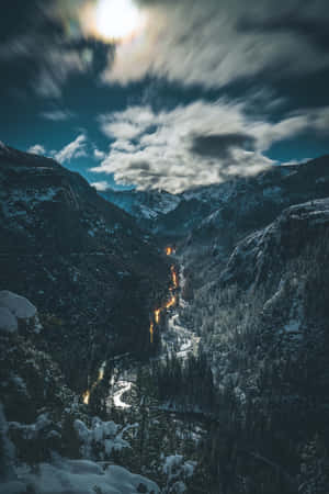 Cool Mountain Road Portrait Wallpaper