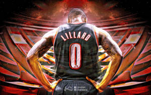 Cool Nba Artwork Of Damian Lillard Wallpaper
