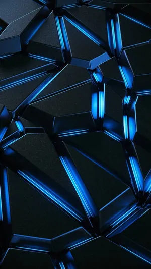 Cool Neon Blue Lines Creating Different Shapes Wallpaper