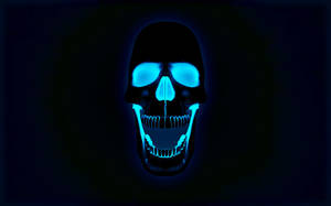 Cool Neon Blue Skull Wallpaper