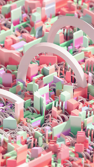 Cool Pink 3d Iphone Render Wallpaper