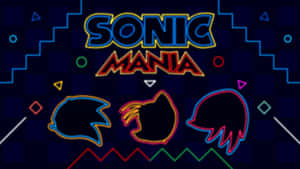Cool Ps4 Sonic Mania With Neon Colored Design Wallpaper