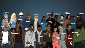 Cool Rapper Rocking An Outfit With Style Wallpaper
