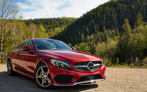 Cool Red Mercedes Benz C300 Wallpaper