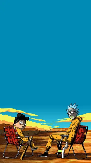 Cool Rick And Morty In Desert Wallpaper
