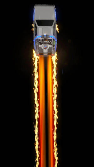 Cool Rocket League Blazing Rocket-powered Car Wallpaper