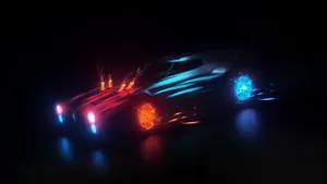 Cool Rocket League Neon Art Car Hd Wallpaper
