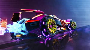 Cool Rocket League Vibrant Neon Car Wallpaper