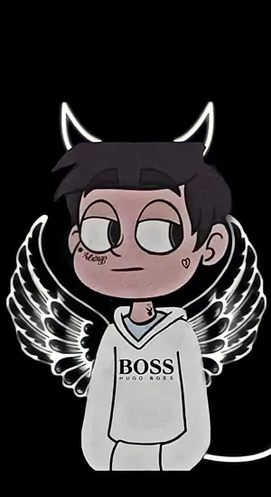 Cool Sad Boy With Devil Horns Wallpaper