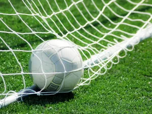 Cool Soccer Ball At Field Goal Wallpaper