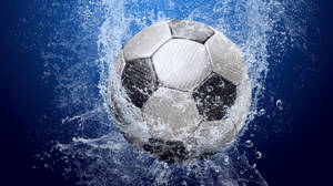 Cool Soccer Desktop Ball In Water Wallpaper