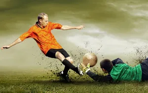 Cool Soccer Tackle Shot Wallpaper