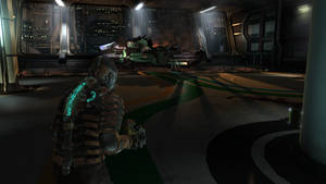 Cool Spaceman In Destroyed Control Room Wallpaper