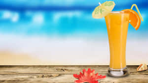 Cool Summer Orange Tropical Drink Wallpaper