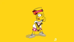Cool Supreme Bart Slingshot Wallpaper