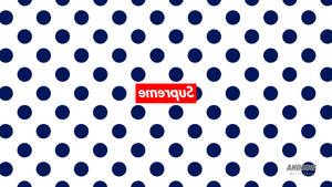 Cool Supreme Blue Polka Dots Wallpaper