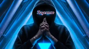 Cool Supreme Blue Triangle Wallpaper