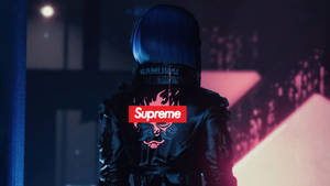 Cool Supreme Woman Leather Jacket Wallpaper