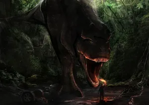Cool T-rex Dinosaur Art Wallpaper