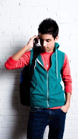 Cool Teen Stylish Boy Portrait Wallpaper