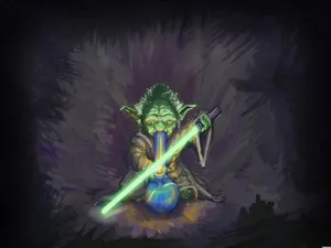 Cool Weed Art Yoda Smoking Wallpaper
