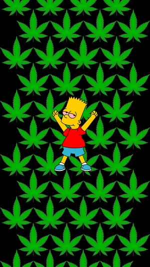 Cool Weed Bart Simpson Portrait Wallpaper