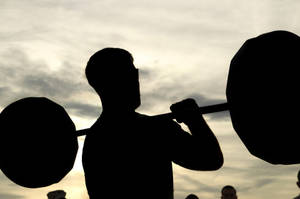 Cool Weight Lifting Silhouette Wallpaper