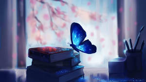 Coolest Luminous Blue Butterfly Wallpaper