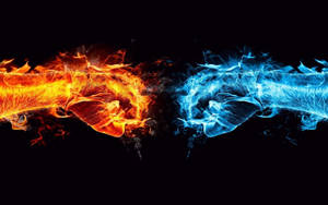 Coolest Water And Fire Fists Wallpaper