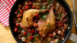 Coq Au Vin Dripping On A Pan Wallpaper